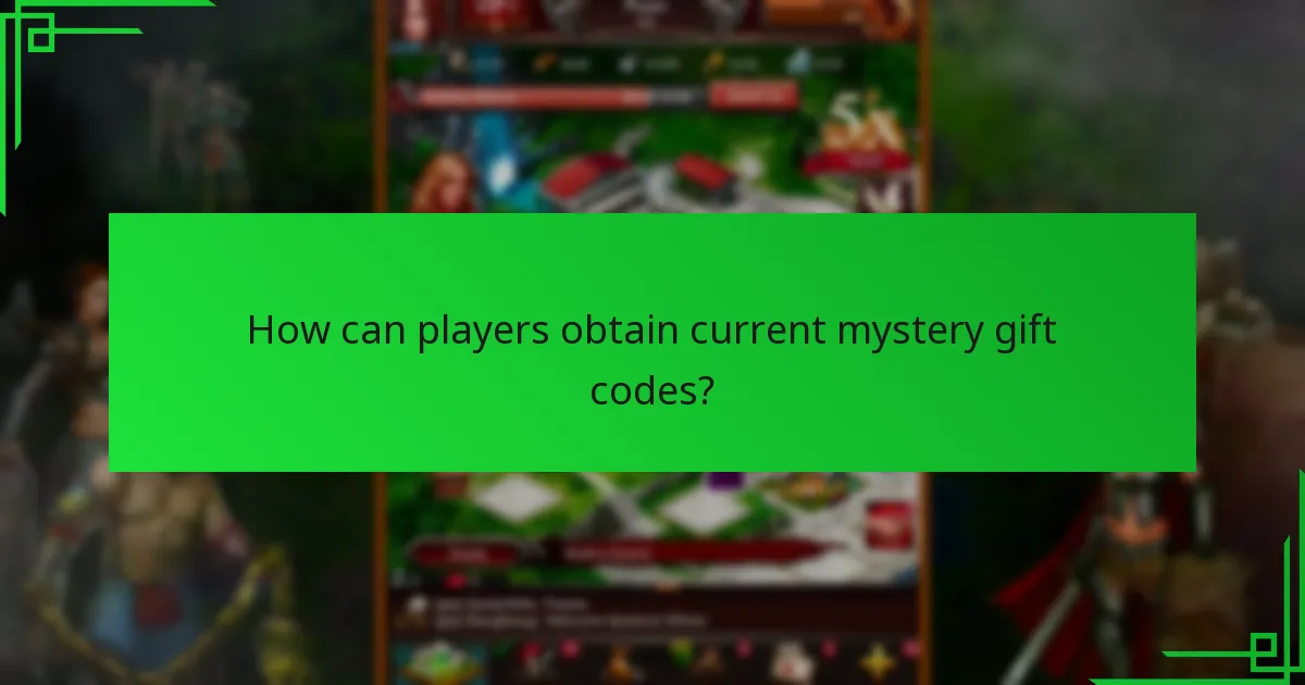 How can players obtain current mystery gift codes?