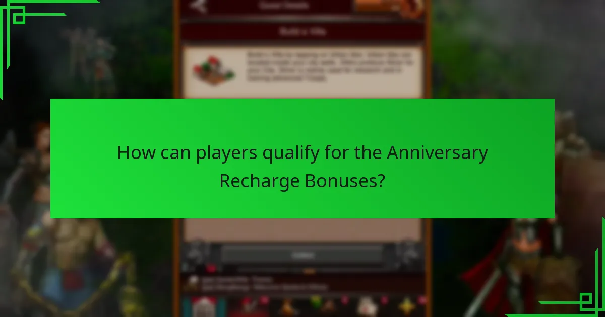 How can players qualify for the Anniversary Recharge Bonuses?