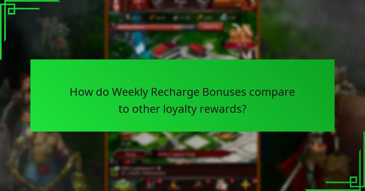 How do Weekly Recharge Bonuses compare to other loyalty rewards?