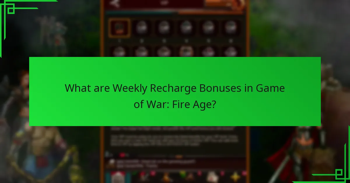 What is the value proposition of participating in Weekly Recharge Bonuses?
