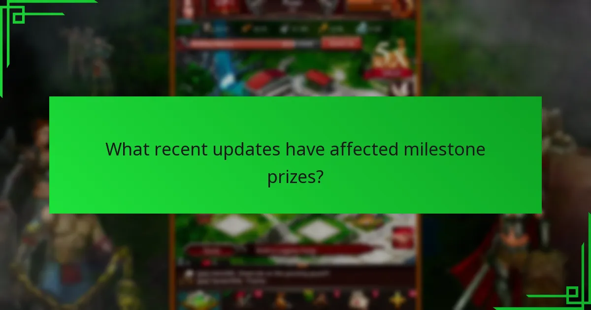 What recent updates have affected milestone prizes?