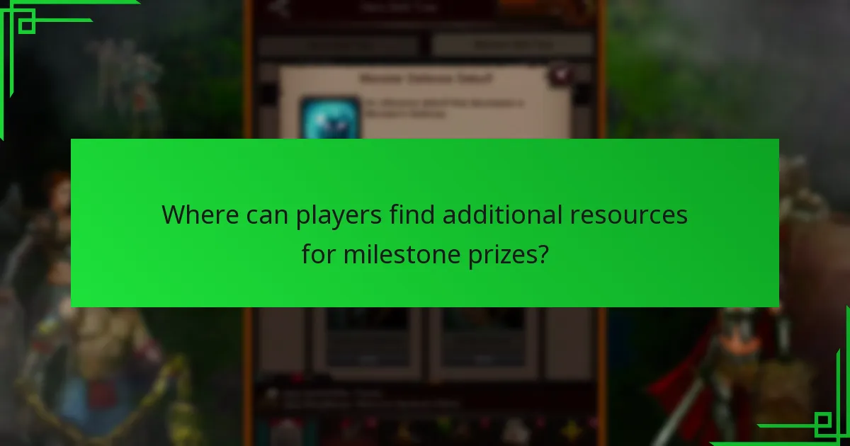 Where can players find additional resources for milestone prizes?